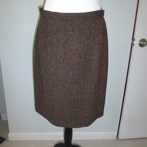 Straight Lined Skirt, Size 14, Brown